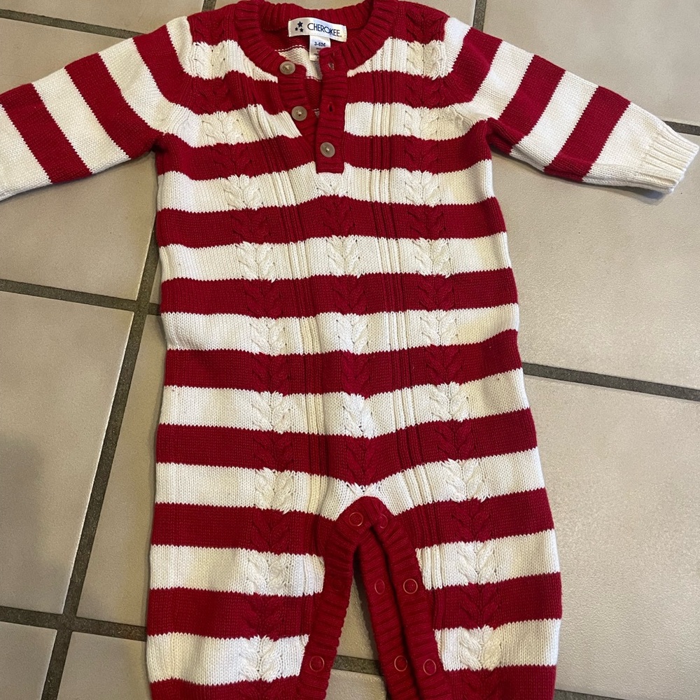Cherokee 3-6 months sweater oneies